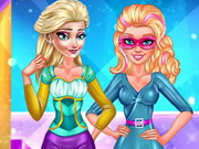 Winter Fashion Elsa And Super Barbie