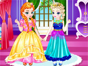 Baby Elsa With Anna Dress Up