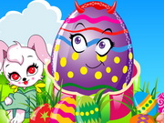 Easter Bunny And Colorful Eggs