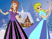 Elsa And Anna Coloring