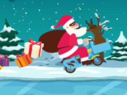 Santa On Wheelie Bike