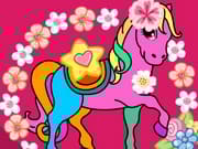 Horse And Unicorn Coloring Book