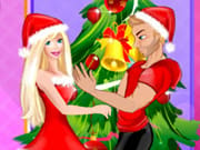 Christmas Couple Kissing