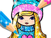 Girls Coloring Book Glitter